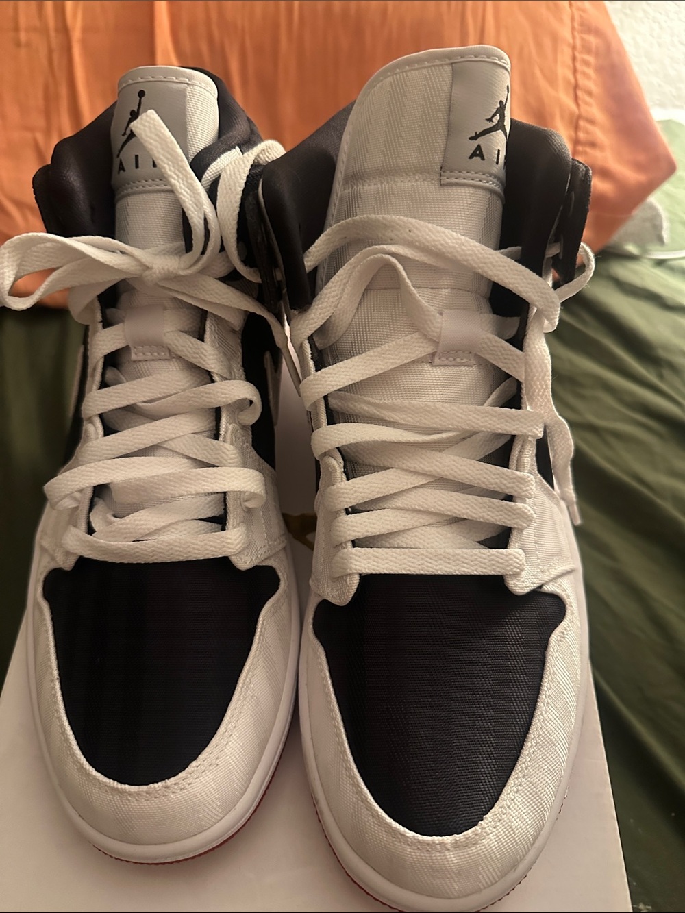 Jordan High-Top Sneakers in White and Black
